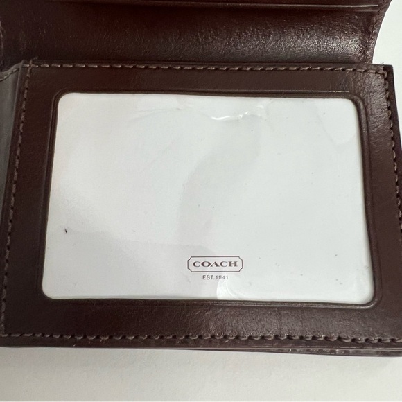 COACH  Men's Brown Tri Fold Wallet NEW - Picture 4 of 16